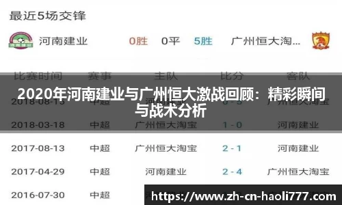 2020年河南建业与广州恒大激战回顾：精彩瞬间与战术分析